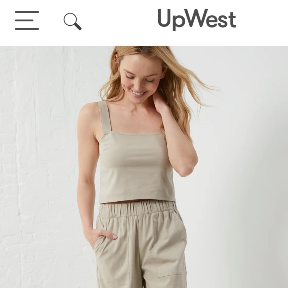 UpWest Crop Linen Tank Small
